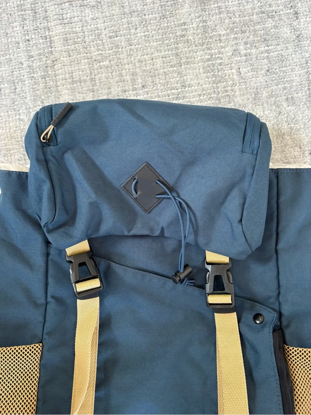 Babolat Junior Classic Backpack Blue Tan Side Mesh Tennis Travel Hike School